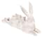 16.5&#x22; Distressed White Decorative Resting Rabbit with Birds Figurine